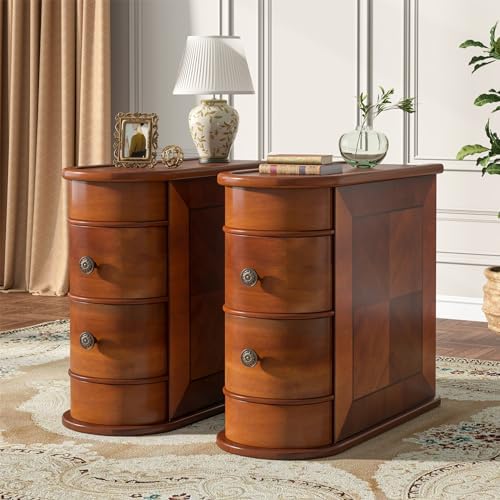 Tribesigns Wood End Table, 2-Drawer Narrow Side Table Slim Chair Solid Side - Image 5