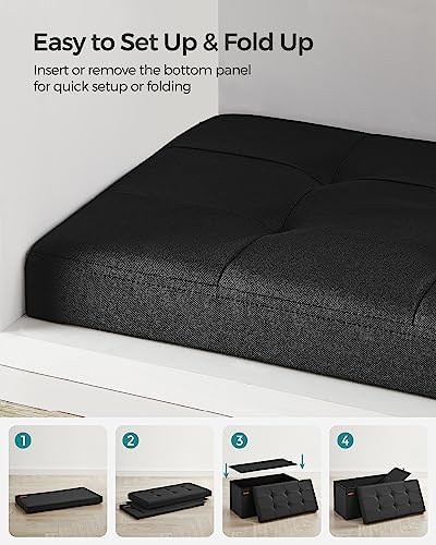 SONGMICS 30 Inches Folding Storage Ottoman Bench, Load 660 lb - Image 6