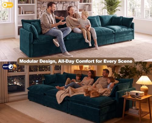 146.5" Oversized Modular Sectional Sofa, U Shaped Cloud Couch - Image 3