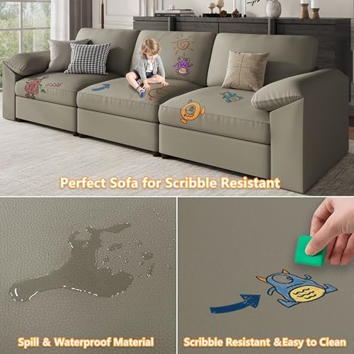 EASE MOOSE Modular Sectional Sofa, Large Modular Couch, Light Grey - Image 4