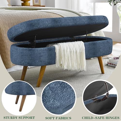 43.5" Ottoman with Storage, Storage Ottoman Bench with Safety Hinge, Bed End - Image 5