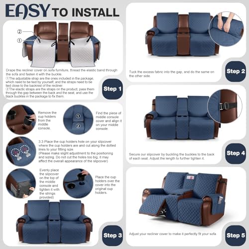 KinCam 100% Waterproof Loveseat Recliner Cover - Image 6