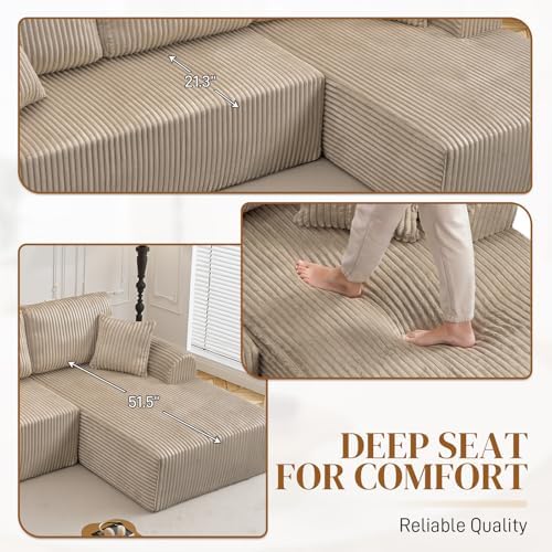 110" Boneless Cloud Sectional Couches - Image 3