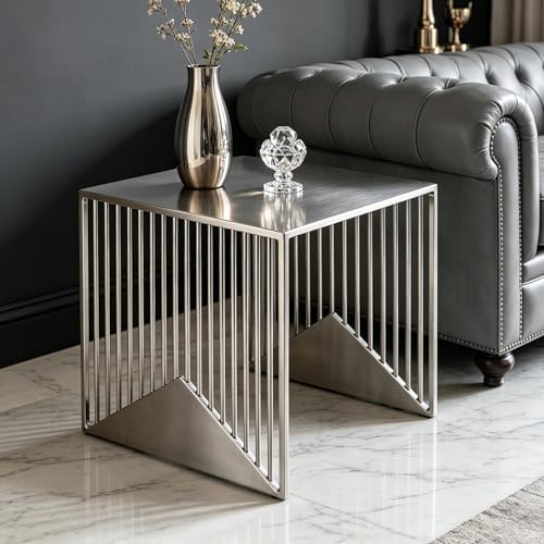 Stainless Steel Side Table by Unknown