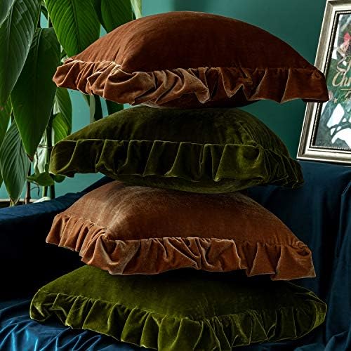 Glory Season Velvet Throw Pillow Cover Soft Decorative Luxurious Solid Square - Image 7