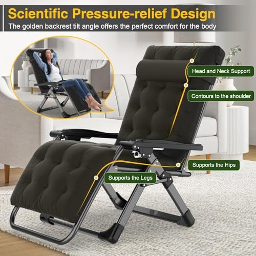 Suteck Zero Gravity Chair, Folding Lounge Chairs - Image 3