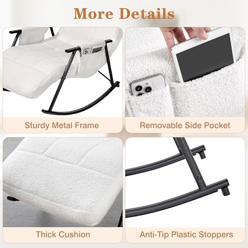 VECELO High Back Nursery Rocking Chair - Image 4