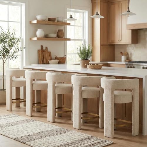 Jofran Gwen Natural Upholstered Counter Stool - Image 2