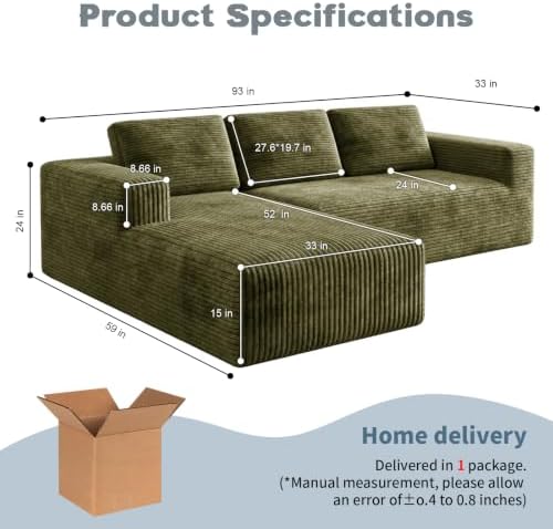 93" L-Shaped Modular Sectional Sofa - Image 2