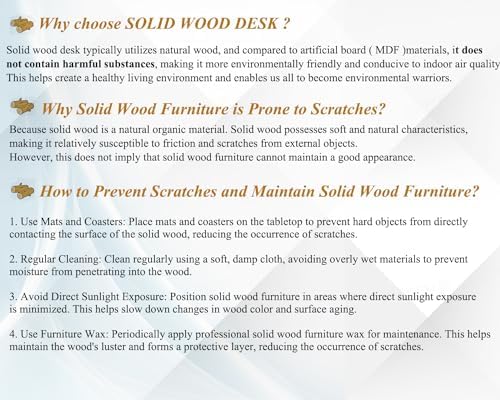 IBF Solid Wood Computer Office Desk Small Writing Desks - Image 5