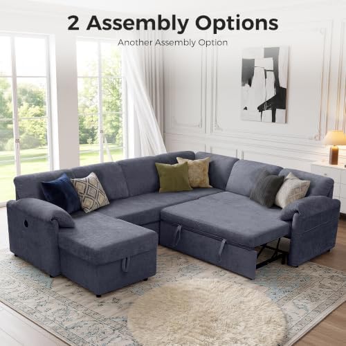 Tbfit 107" Pull Out Sofa, Sleeper Sofa Bed - Image 3