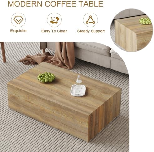 Coffee Table for Living Room Table, Modern Wood Coffee Table, Center Table for - Image 5