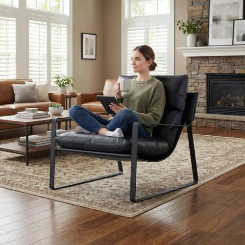 LukeAlon Modern PU Leather Accent Armchair by LukeAlon