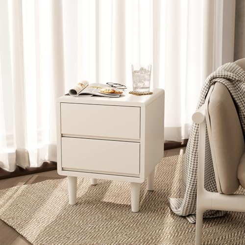 White Nightstand, Solid Wood Night Stand, Small Bedside Table by Unknown