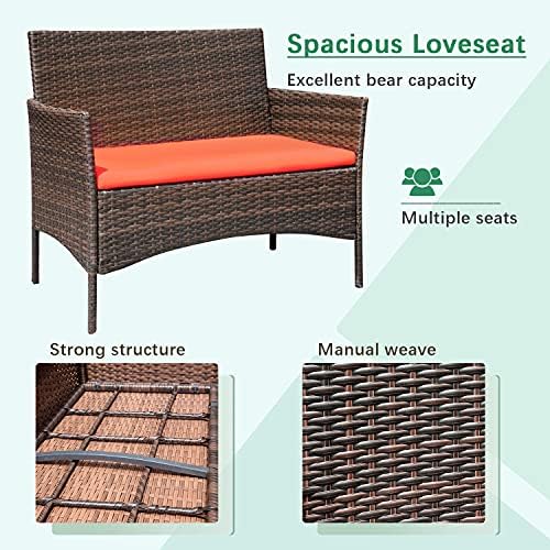 Greesum Patio Furniture 4 Pieces Conversation Sets - Image 6