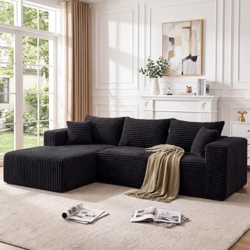Boneless Couches for Living Room, L Shape Modular Sectional Sofa by TEKIROSE