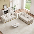 2-Piece 84.8" Velvet Sofa Set, Chesterfield Tufted by DAMAIFROMFURNITURE