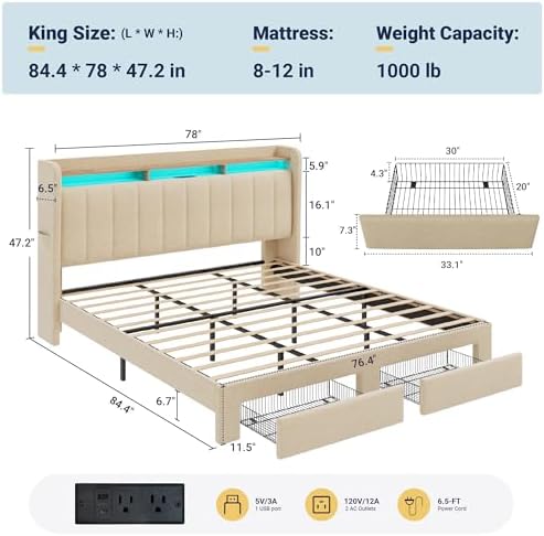 Allewie King Size Bed Frame - Image 2