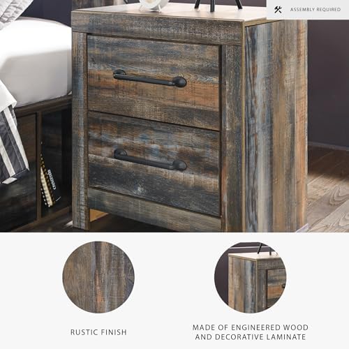 Signature Design by Ashley Drystan Rustic 2 Drawer Nightstand - Image 5