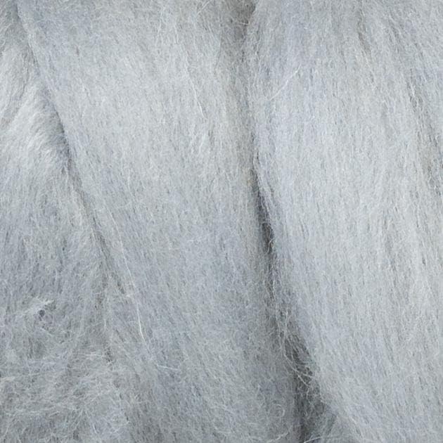 Kondoos Colored Natural Wool roving, 8 OZ. Best Wool for Needle Felting, Wet Felting, handcrafts and Spinning. (Silver)