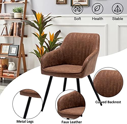annjoe Faux Leather Accent Arm Chairs - Image 4