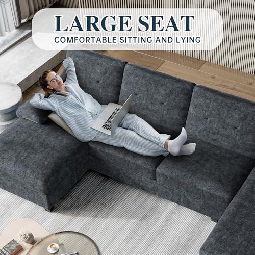 Sectional Couches for Living Room, U Shaped Couch 4 Seat Sectional Sofa - Image 4
