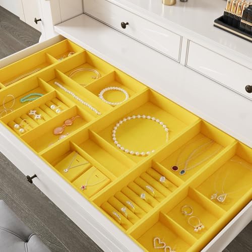 VEELIKE Soft Yellow Velvet Flocking Liner Self Adhesive Felt Drawer Liner - Image 2