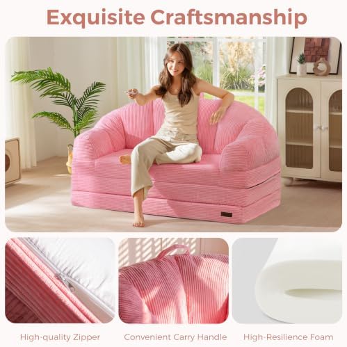 MAXYOYO Folding Sofa Bed with Backrest, Boneless Fold Out Couch with Handle - Image 6