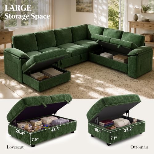 Xbrigh 108" Modular Sectional Sleeper Sofa - Image 5