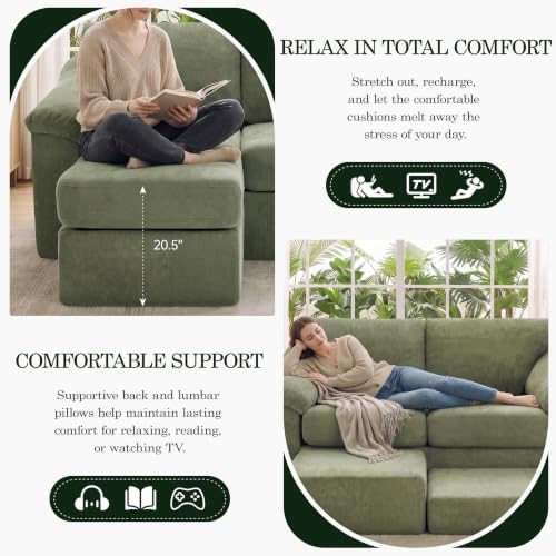 23.6" Boneless Sofa Ottoman, Modern Cloud Couch Ottoman, Upholstered Footrest - Image 5