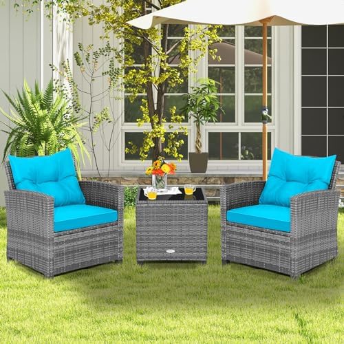 COSTWAY 3PCS Wicker Patio Furniture Set - Image 3