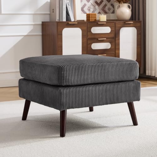 Large Ottoman, 29.5" Corduroy Ottoman by YUUIJOAA