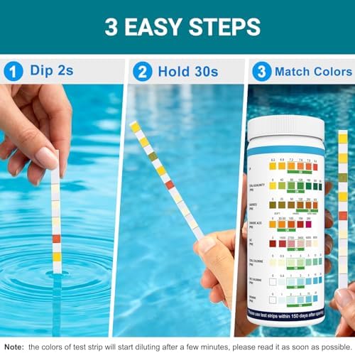 9 in 1 Pool Test Strips, 120 Total Strips, 100 8-Way Water Test Strips + 20 - Image 4