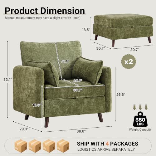 Set of 4 Oversized Accent Chair - Image 2