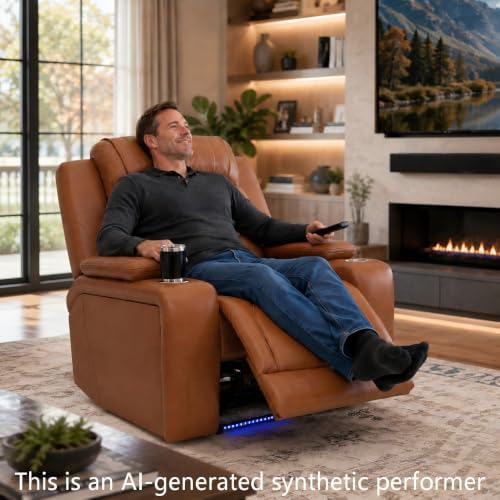 Power Recliner Sofa Set 3 Piece, Leather Reclining Couch - Image 5