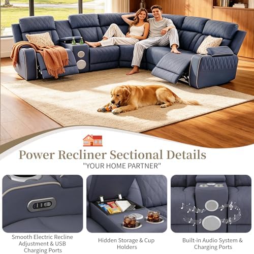 Power Reclining Sectional Sofa Set - Image 4