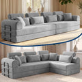 106" Convertible Sofa Bed, High Backrest Boneless Couch by NNQComfyHome