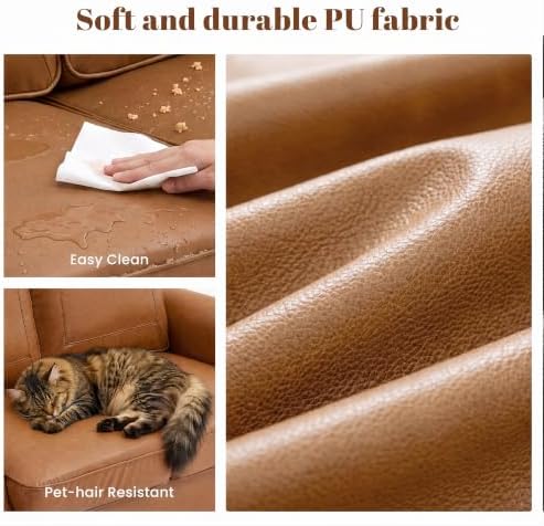 Kingfun Faux Leather Loveseat Sofa - Image 5