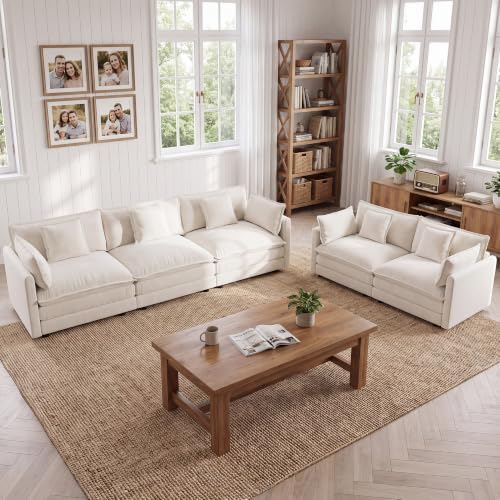 Tmsan 2 Piece Cloud Sofa Couch and Loveseat Set by TmsanHomeKitchen