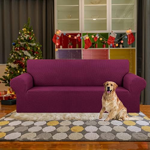 KEKUOU Stretch Couch Covers for Sofa, 3 Cushion Couch Slipcover - Image 2
