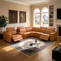 Leather Power Reclining Sectional Sofa, Recliner Sectional by PonlivingFurniture