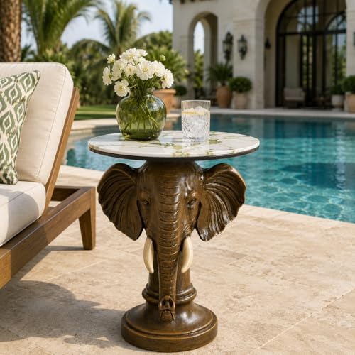 Elephant Head Accent End Table, Side Table - Image 4