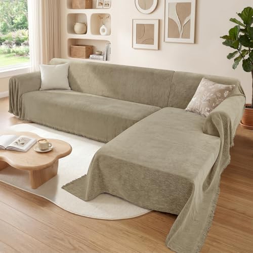 2 Pieces Sectional Couch Covers L Shaped Cover XXL Quicksand by Unknown
