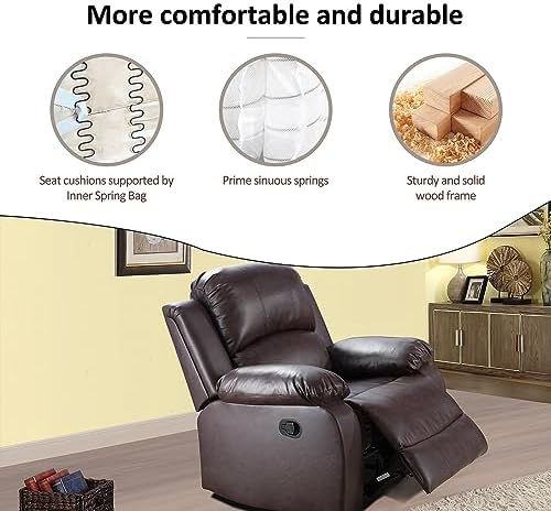 A Ainehome Living Room Furniture Set Leather Recliner Sofa Set Loveseat Chair - Image 6