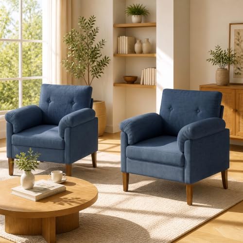 Accent Chairs Set of 2, Modern Upholstered Corner Chair by Unknown