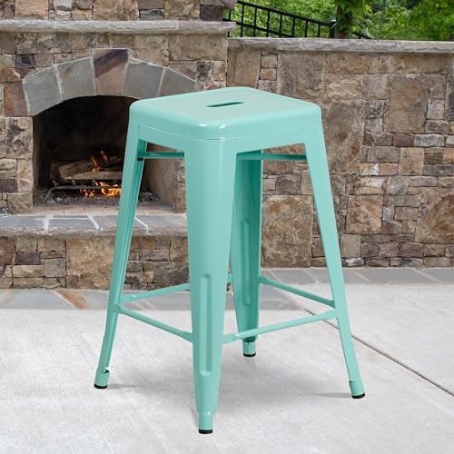 Flash Furniture 24 in Indoor/Outdoor Backless Counter Stool - Image 2