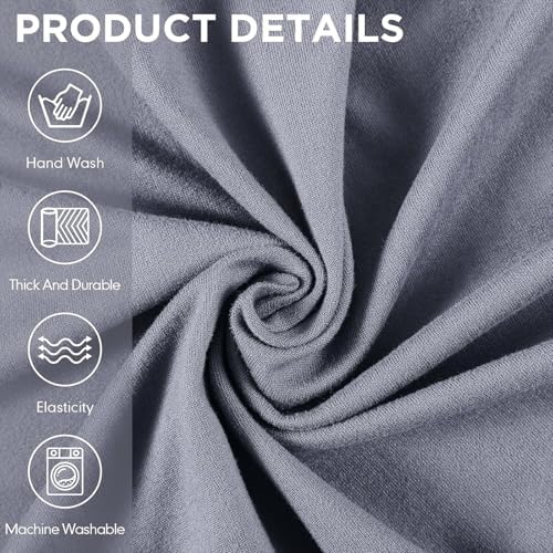 Peryiter 2 Pcs Couch and Loveseat Sofa Covers, Light Gray, Milk Silk - Image 5