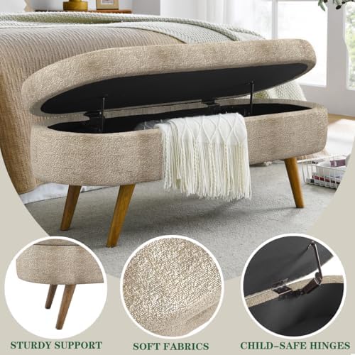 43.5" Ottoman with Storage, Storage Ottoman Bench with Safety Hinge, Bed End - Image 5