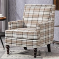 Accent Chair, Plaid Gingham Cozy Comfy Modern Accent Chairs by WakeZero