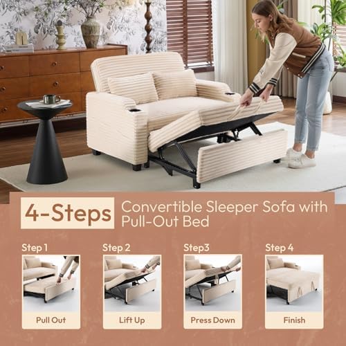VINGLI Loveseat Sleeper Sofa Couch - Image 6